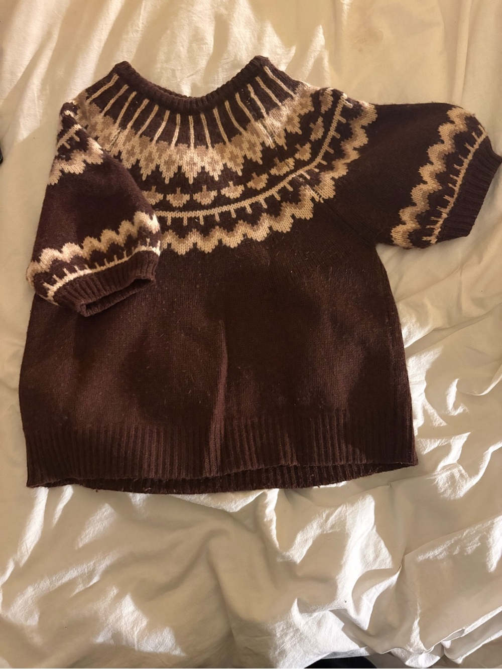Classic Brown Nordic Yoke Sweater - Women - Picture 2 of 4